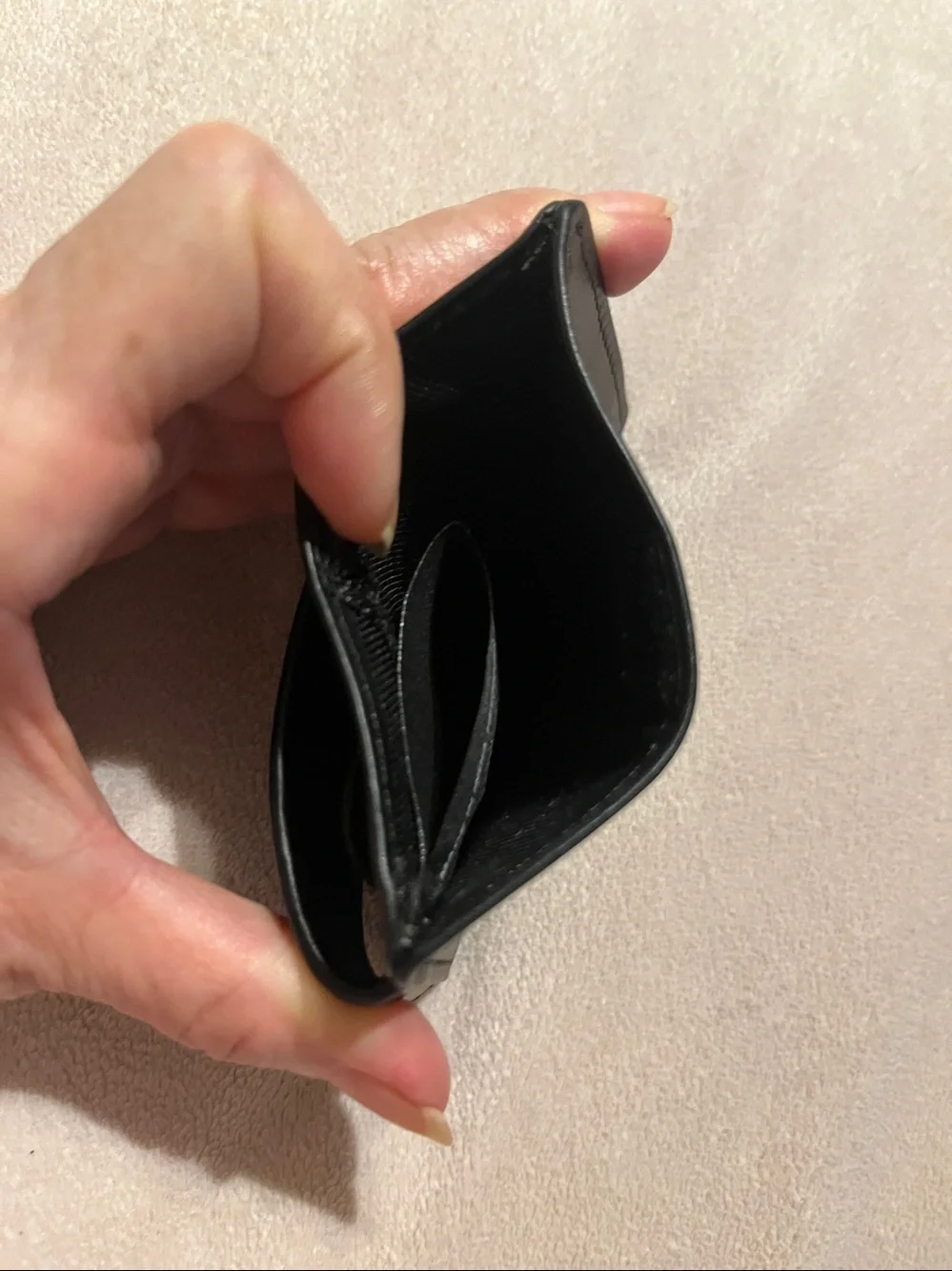 NWT DEEPPOCKET Black Leather Money-Clip Wallet